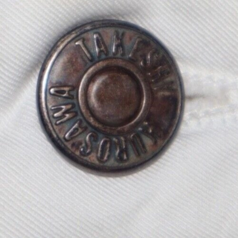 Takeshy Kurosawa Pants Men 34 White 31" TK08 BART Slim Twill Distressed Fray EUC - Picture 3 of 9